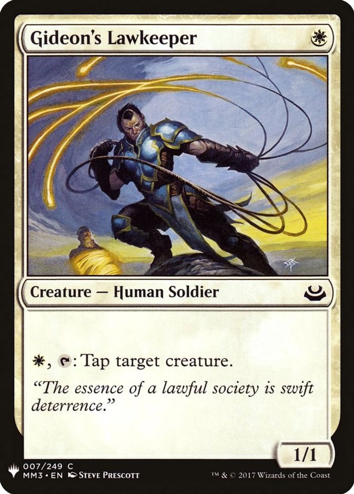 2026 Magic: The Gathering: The List Reprints (LIST) - Gideon's Lawkeeper (#MM3-7, Common) (, Near Mint)