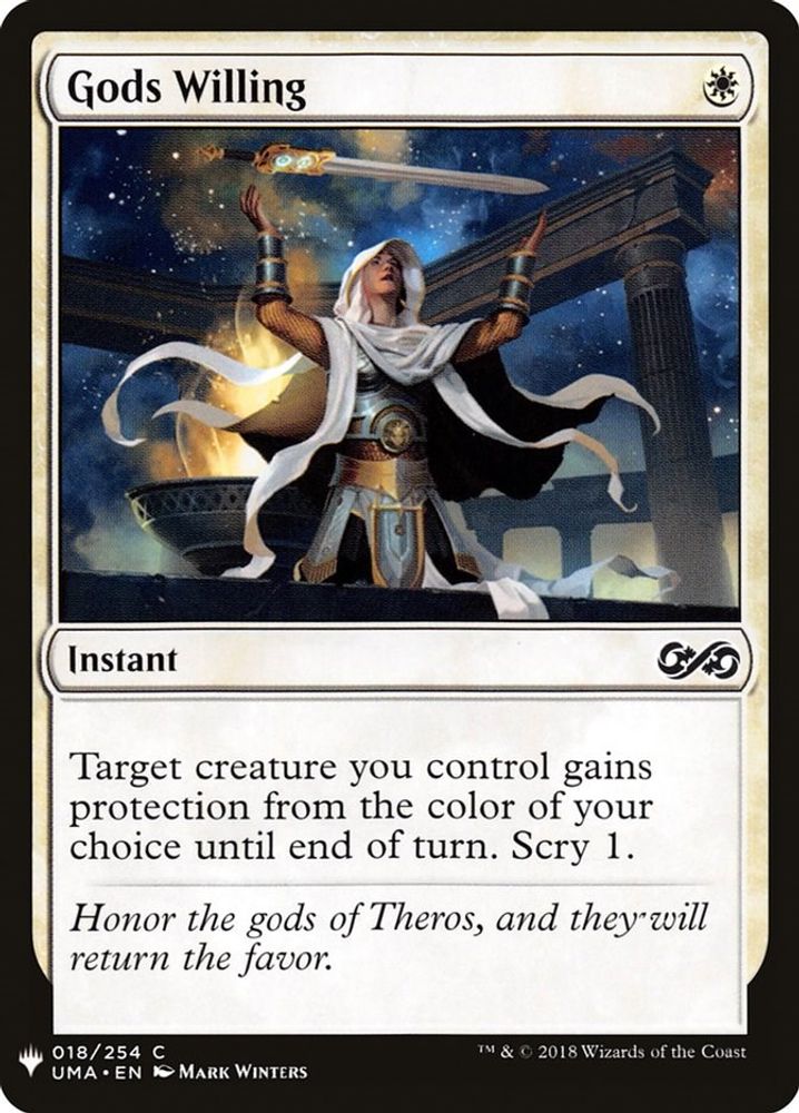 2026 Magic: The Gathering: The List Reprints (LIST) - Gods Willing (#UMA-18, Common) (, Near Mint)