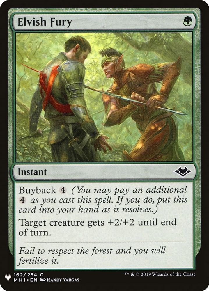 2026 Magic: The Gathering: The List Reprints (LIST) - Elvish Fury (#162, Common) (, Near Mint)