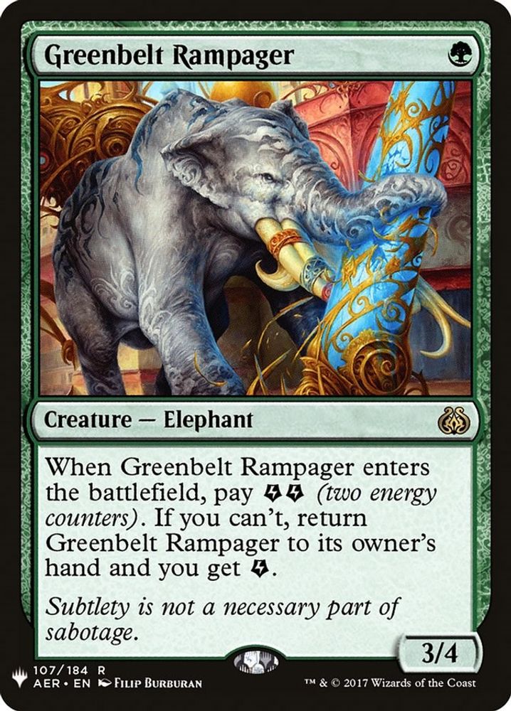 2026 Magic: The Gathering: The List Reprints (LIST) - Greenbelt Rampager (#AER-107, Rare) (, Near Mint)