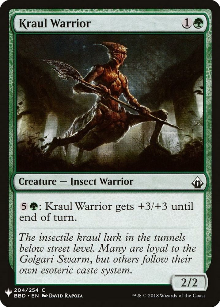 2026 Magic: The Gathering: The List Reprints (LIST) - Kraul Warrior (#BBD-204, Common) (, Near Mint)