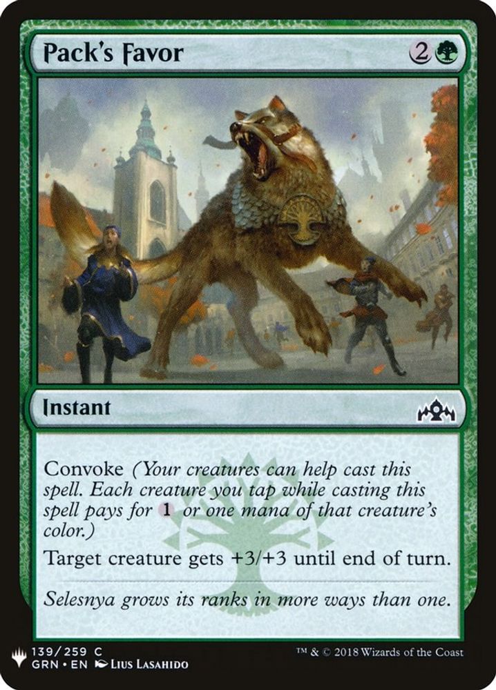 2026 Magic: The Gathering: The List Reprints (LIST) - Pack's Favor (#GRN-139, Common) (, Near Mint)