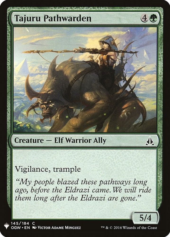 2026 Magic: The Gathering: The List Reprints (LIST) - Tajuru Pathwarden (#OGW-145, Common) (, Near Mint)