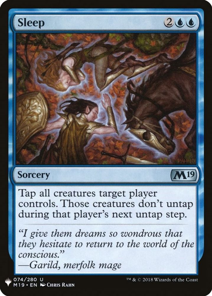 2026 Magic: The Gathering: The List Reprints (LIST) - Sleep (M19) (#M19-74, Uncommon) (, Near Mint)
