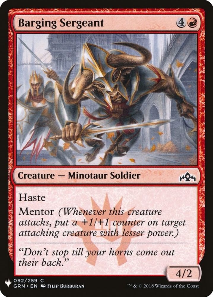 2026 Magic: The Gathering: The List Reprints (LIST) - Barging Sergeant (#92, Common) (, Near Mint)