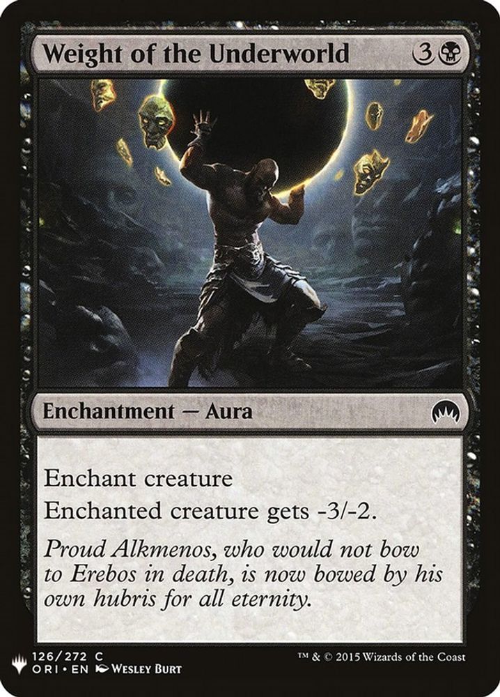 2026 Magic: The Gathering: The List Reprints (LIST) - Weight of the Underworld (#ORI-126, Common) (, Near Mint)