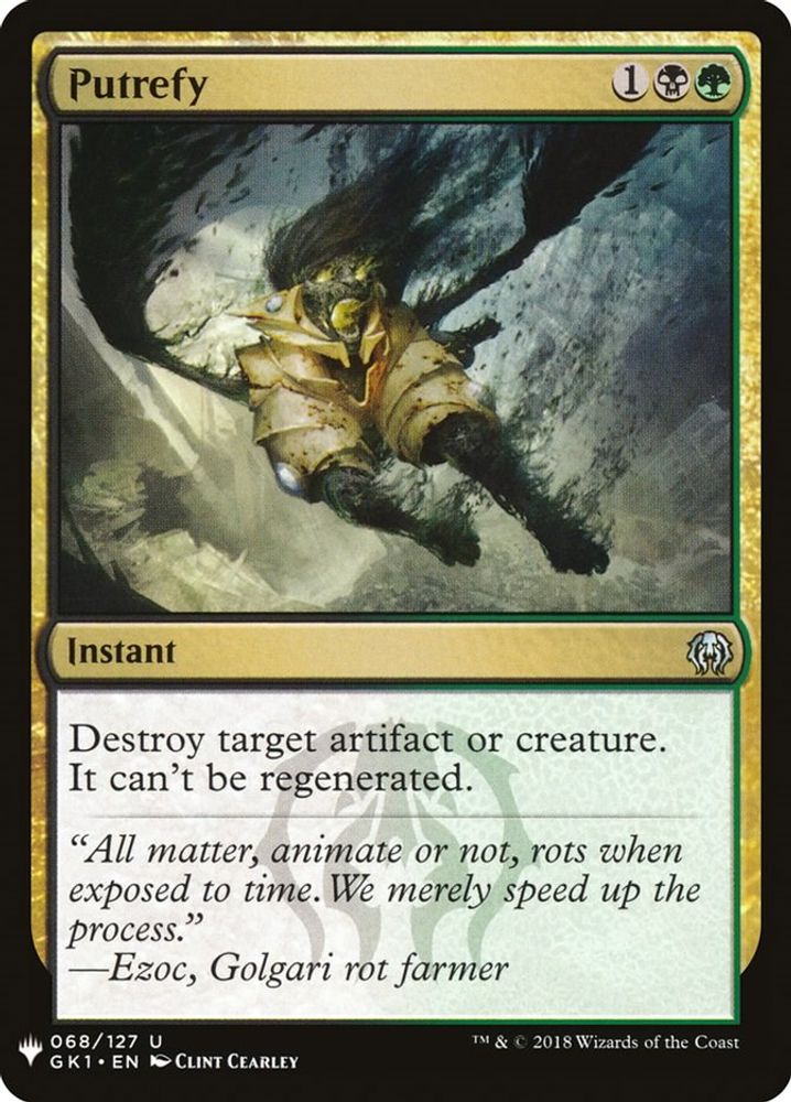 2026 Magic: The Gathering: The List Reprints (LIST) - Putrefy (GK1) (#GK1-68, Uncommon) (, Near Mint)