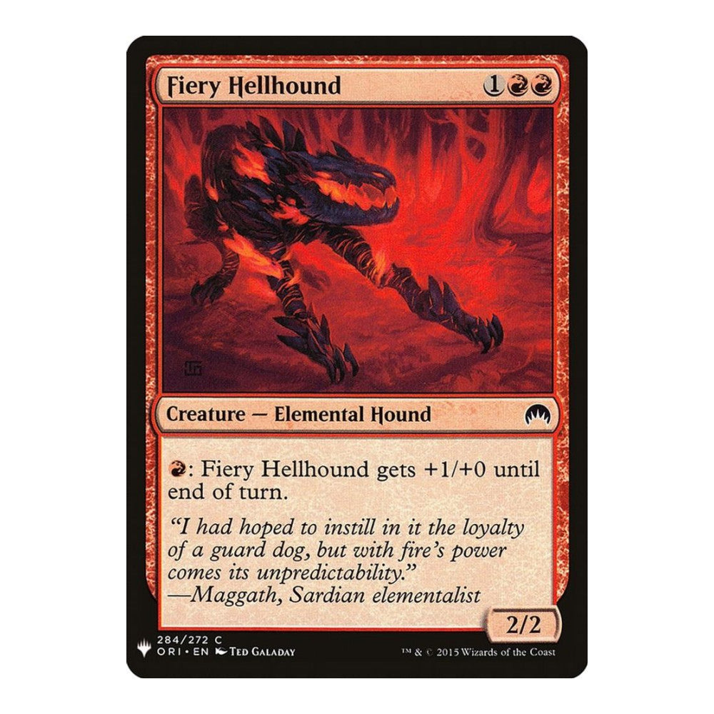 2026 Magic: The Gathering: The List Reprints (LIST) - Fiery Hellhound (#284, Common) (, Near Mint)