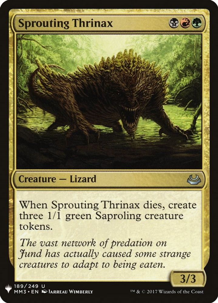 2026 Magic: The Gathering: The List Reprints (LIST) - Sprouting Thrinax (#MM3-189, Uncommon) (, Near Mint)