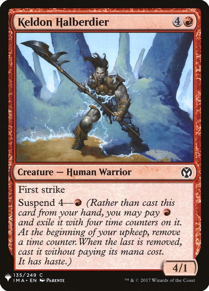 2026 Magic: The Gathering: The List Reprints (LIST) - Keldon Halberdier (#IMA-135, Common) (, Near Mint)