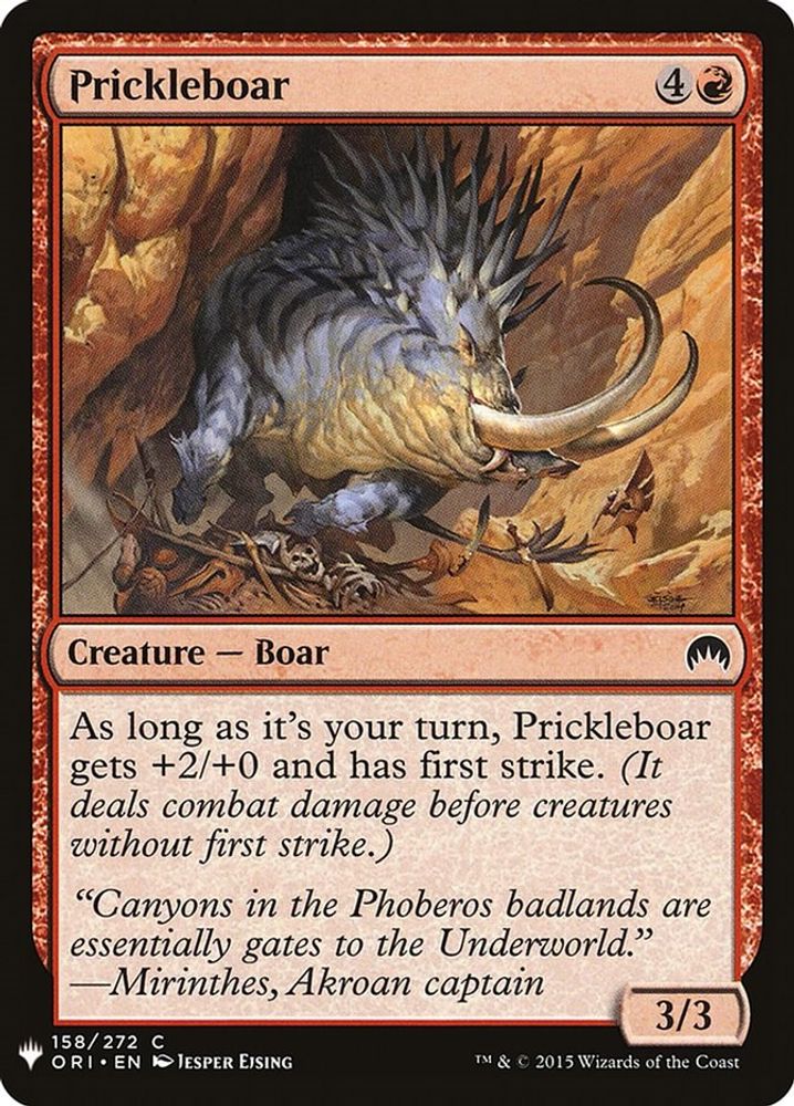 2026 Magic: The Gathering: The List Reprints (LIST) - Prickleboar (#ORI-158, Common) (, Near Mint)