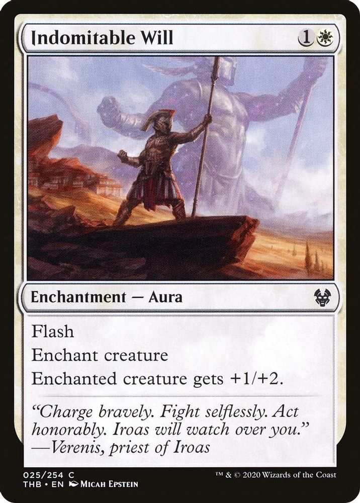 2020 Magic: The Gathering: Theros Beyond Death (THB) - Indomitable Will (#25, Common) (, Near Mint)