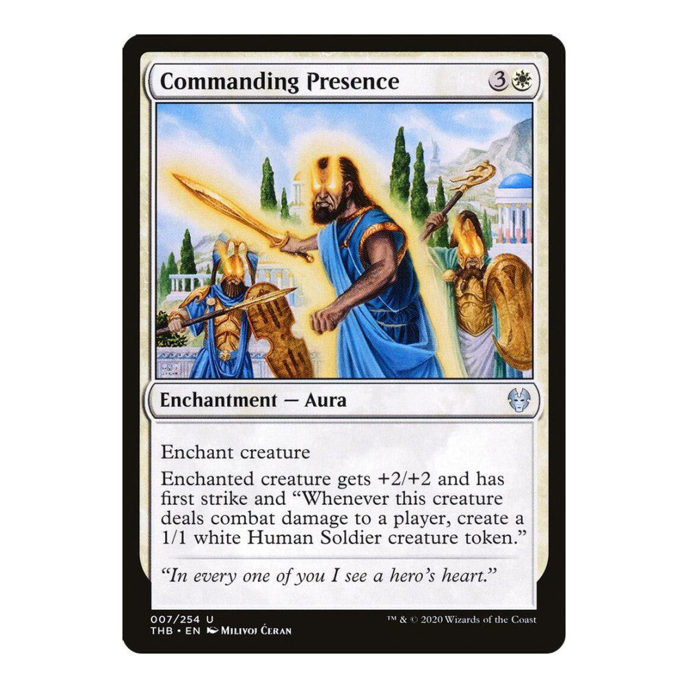 2020 Magic: The Gathering: Theros Beyond Death (THB) - Commanding Presence (#7, Uncommon) (, Near Mint)
