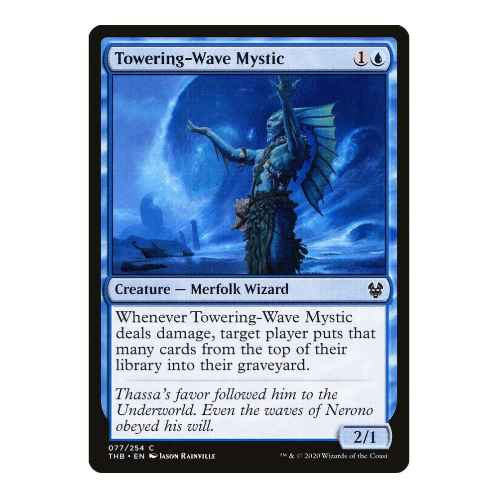 2020 Magic: The Gathering: Theros Beyond Death (THB) - Towering Wave Mystic (#77, Common) (Foil, Near Mint)