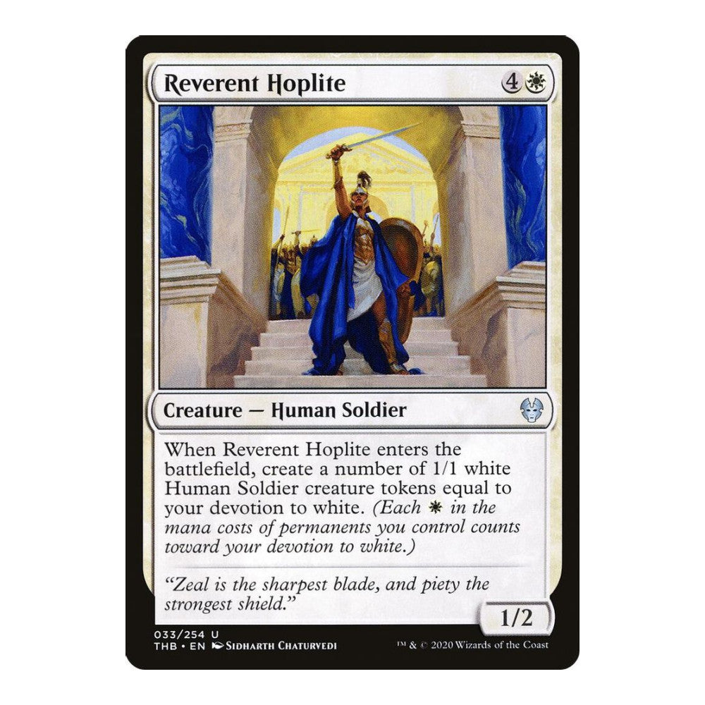 2020 Magic: The Gathering: Theros Beyond Death (THB) - Reverent Hoplite (#33, Uncommon) (Foil, Near Mint)