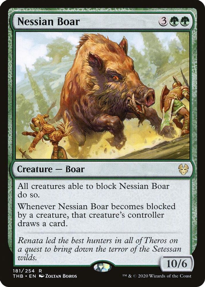2020 Magic: The Gathering: Theros Beyond Death (THB) - Nessian Boar (#181, Rare) (, Near Mint)