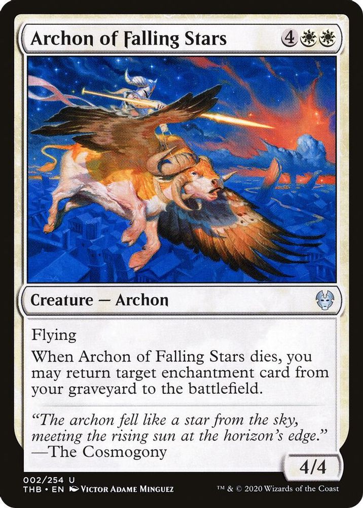 2020 Magic: The Gathering: Theros Beyond Death (THB) - Archon of Falling Stars (#2, Uncommon) (Foil, Near Mint)