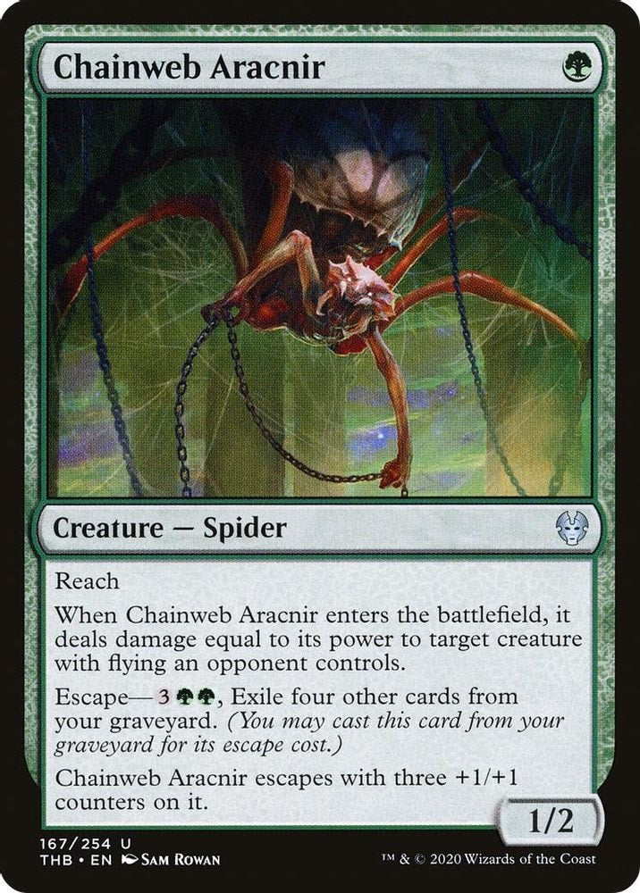 2020 Magic: The Gathering: Theros Beyond Death (THB) - Chainweb Aracnir (#167, Uncommon) (, Near Mint)