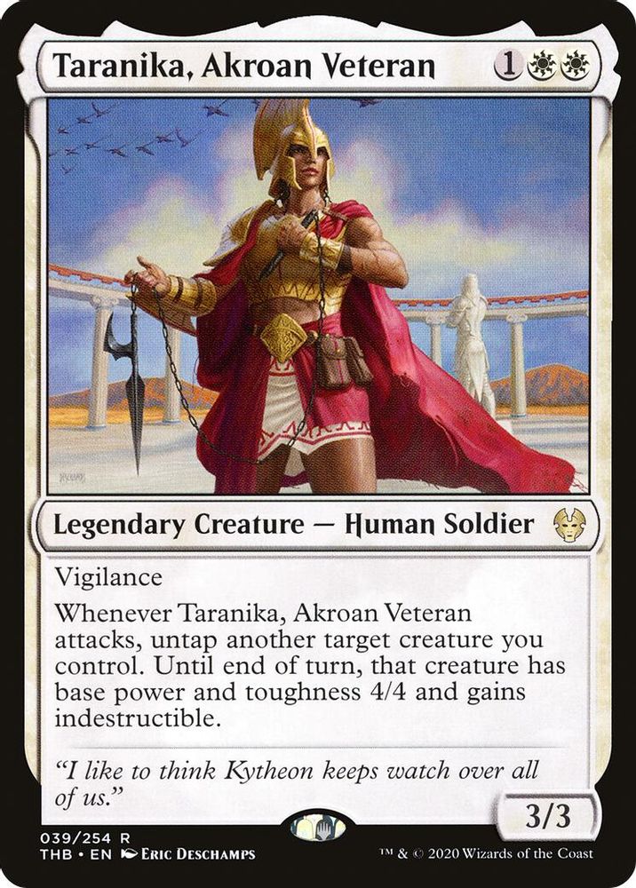 2020 Magic: The Gathering: Theros Beyond Death (THB) - Taranika Akroan Veteran (#39, Rare) (, Near Mint)