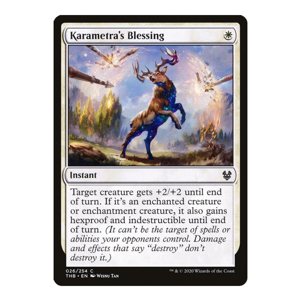 2020 Magic: The Gathering: Theros Beyond Death (THB) - Karametras Blessing (#26, Common) (, Near Mint)