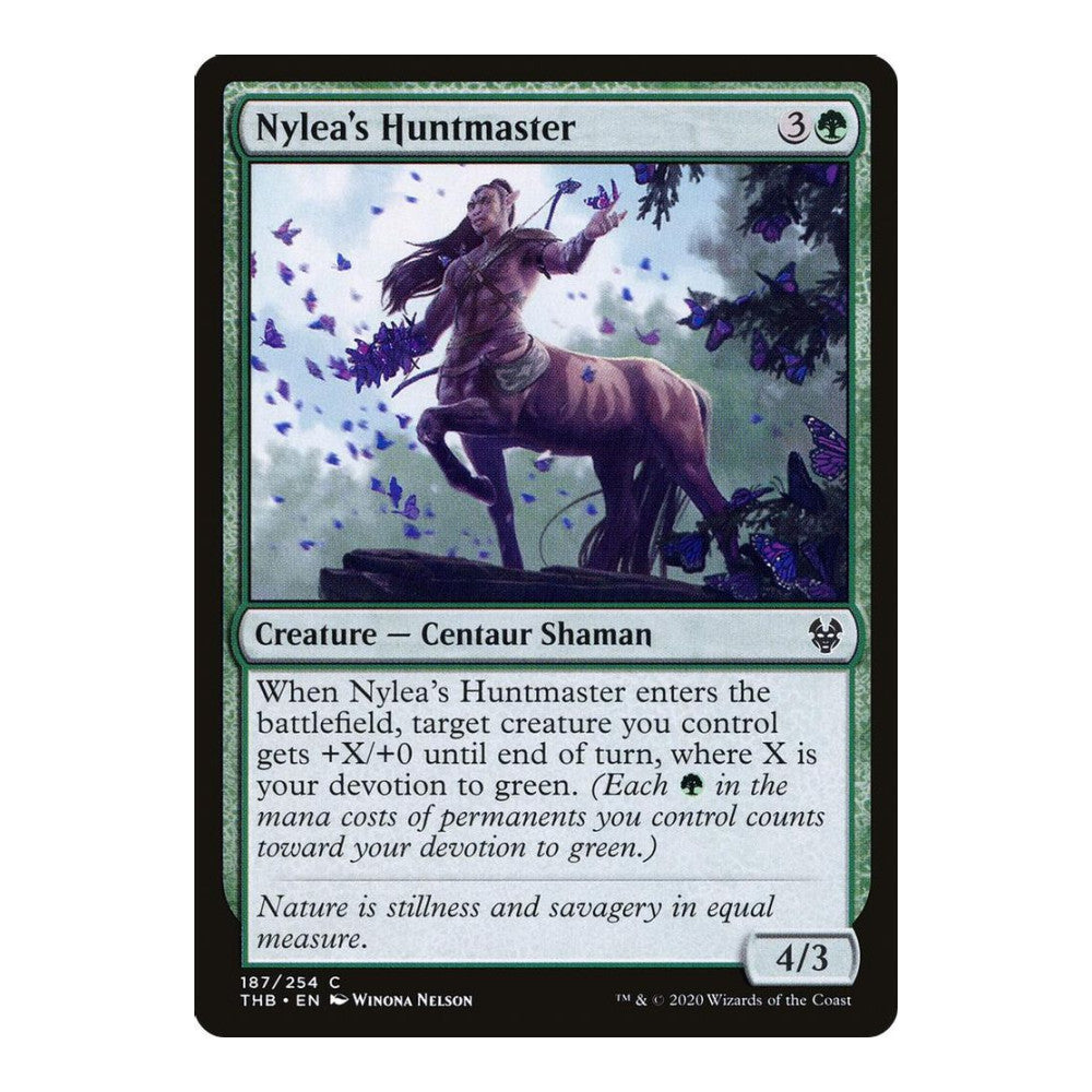 2020 Magic: The Gathering: Theros Beyond Death (THB) - Nyleas Huntmaster (#187, Common) (, Near Mint)