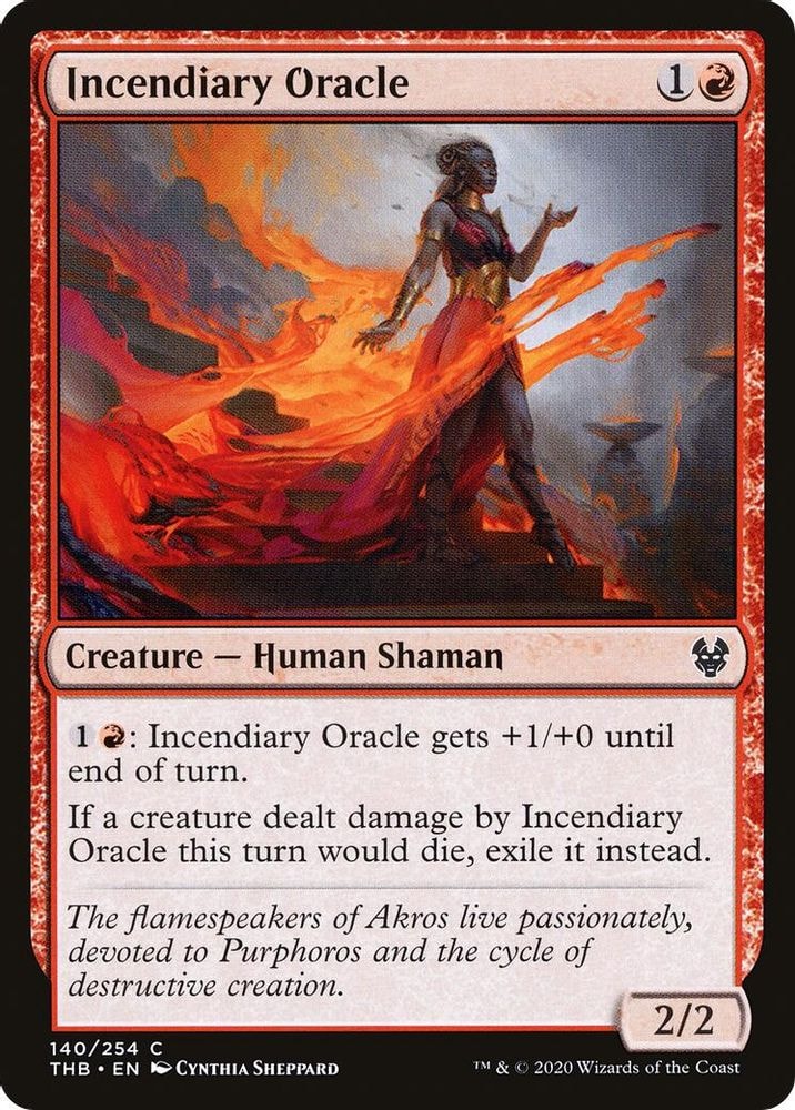 2020 Magic: The Gathering: Theros Beyond Death (THB) - Incendiary Oracle (#140, Common) (, Near Mint)
