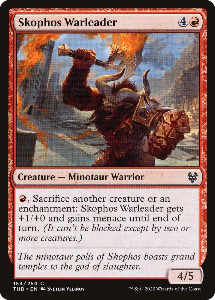 2020 Magic: The Gathering: Theros Beyond Death (THB) - Skophos Warleader (#154, Common) (, Near Mint)