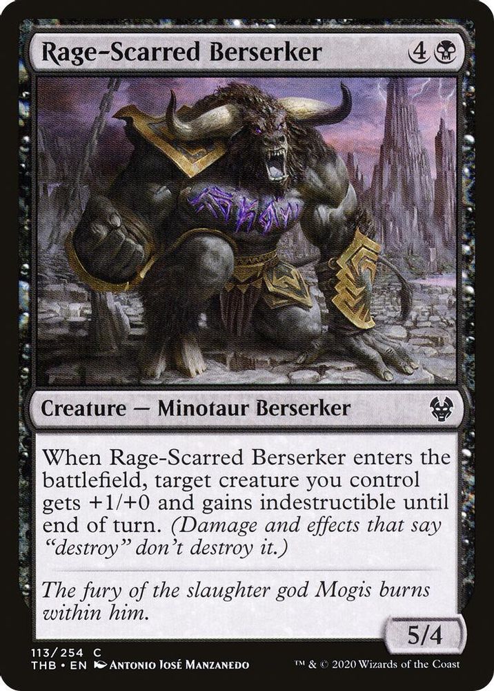 2020 Magic: The Gathering: Theros Beyond Death (THB) - Rage Scarred Berserker (#113, Common) (, Near Mint)