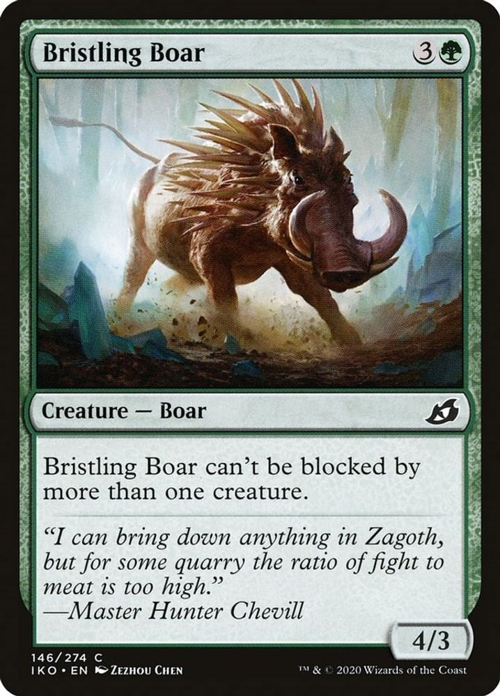 2020 Magic: The Gathering: Ikoria: Lair of Behemoths (IKO) - Bristling Boar (#146, Common) (, Near Mint)
