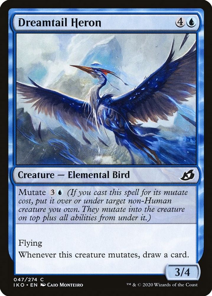 2020 Magic: The Gathering: Ikoria: Lair of Behemoths (IKO) - Dreamtail Heron (#47, Common) (, Near Mint)