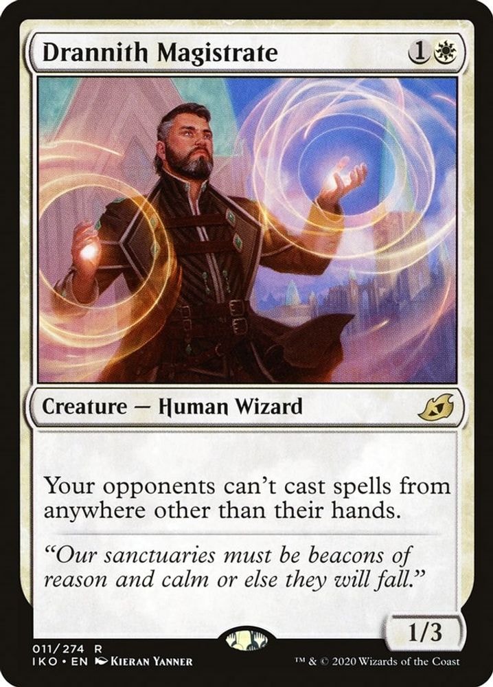 2020 Magic: The Gathering: Ikoria: Lair of Behemoths (IKO) - Drannith Magistrate (#11, Rare) (, Near Mint)