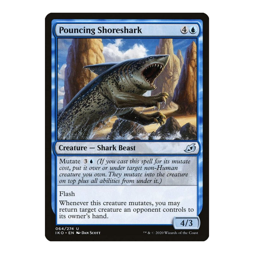 2020 Magic: The Gathering: Ikoria: Lair of Behemoths (IKO) - Pouncing Shoreshark (#64, Uncommon) (Foil, Near Mint)