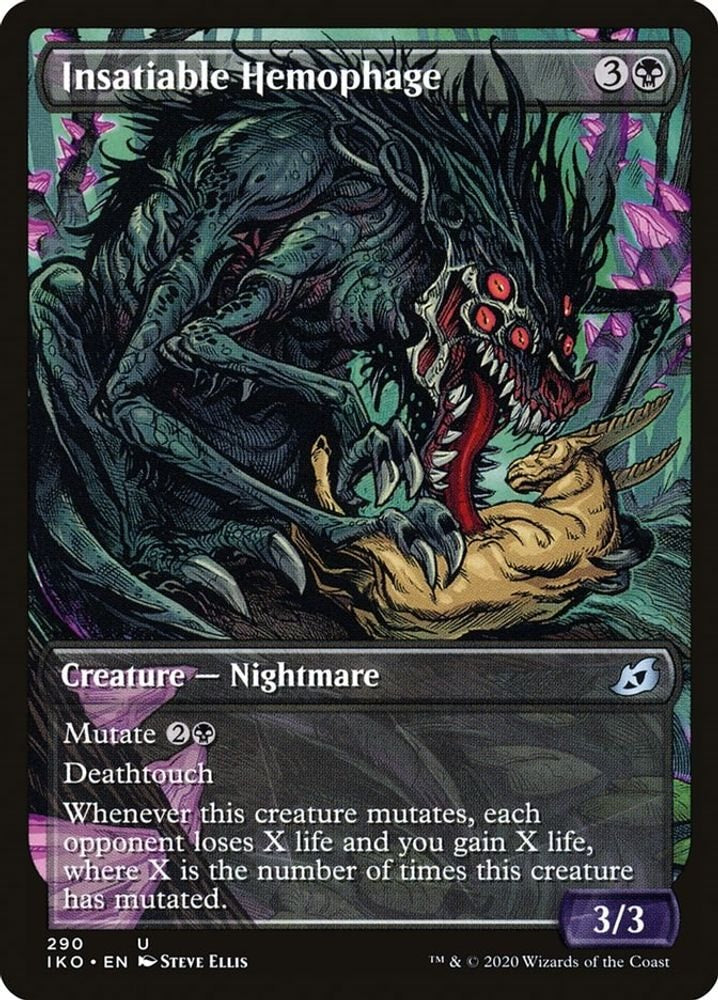 2020 Magic: The Gathering: Ikoria: Lair of Behemoths (IKO) - Insatiable Hemophage Showcase (#290, Uncommon)
