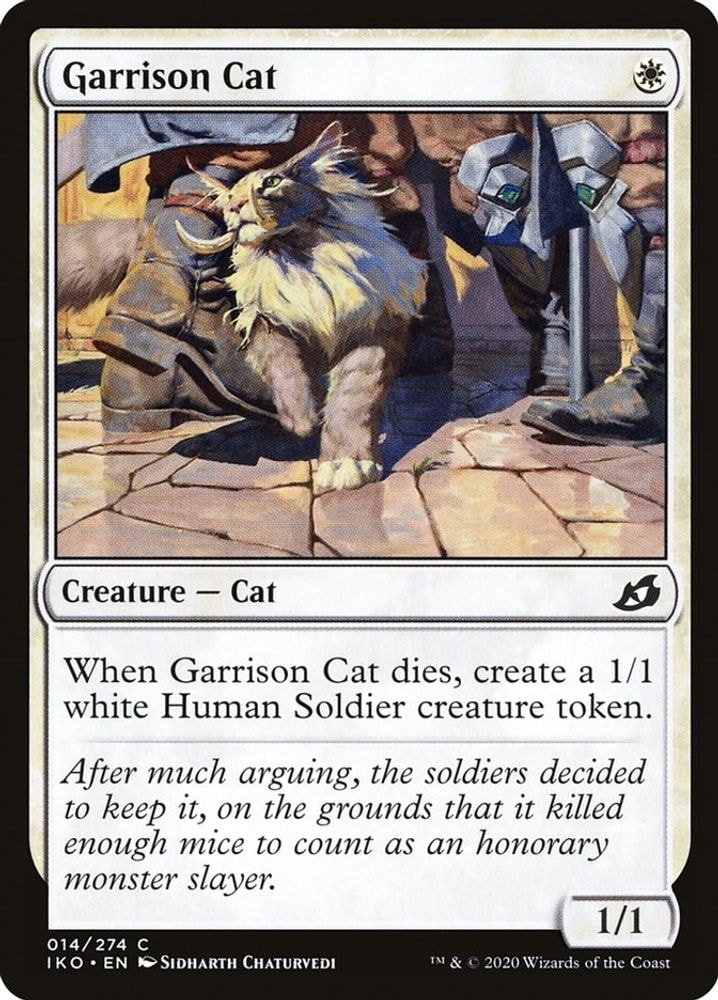 2020 Magic: The Gathering: Ikoria: Lair of Behemoths (IKO) - Garrison Cat (#14, Common) (Foil, Near Mint)