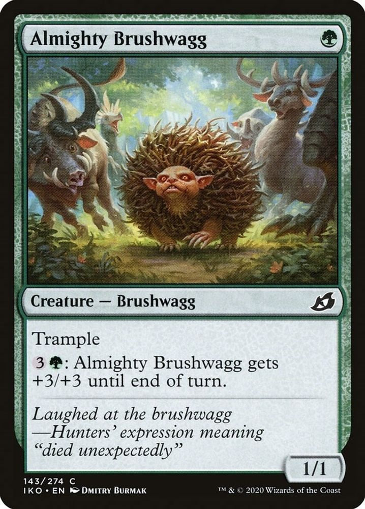 2020 Magic: The Gathering: Ikoria: Lair of Behemoths (IKO) - Almighty Brushwagg (#143, Common) (, Near Mint)