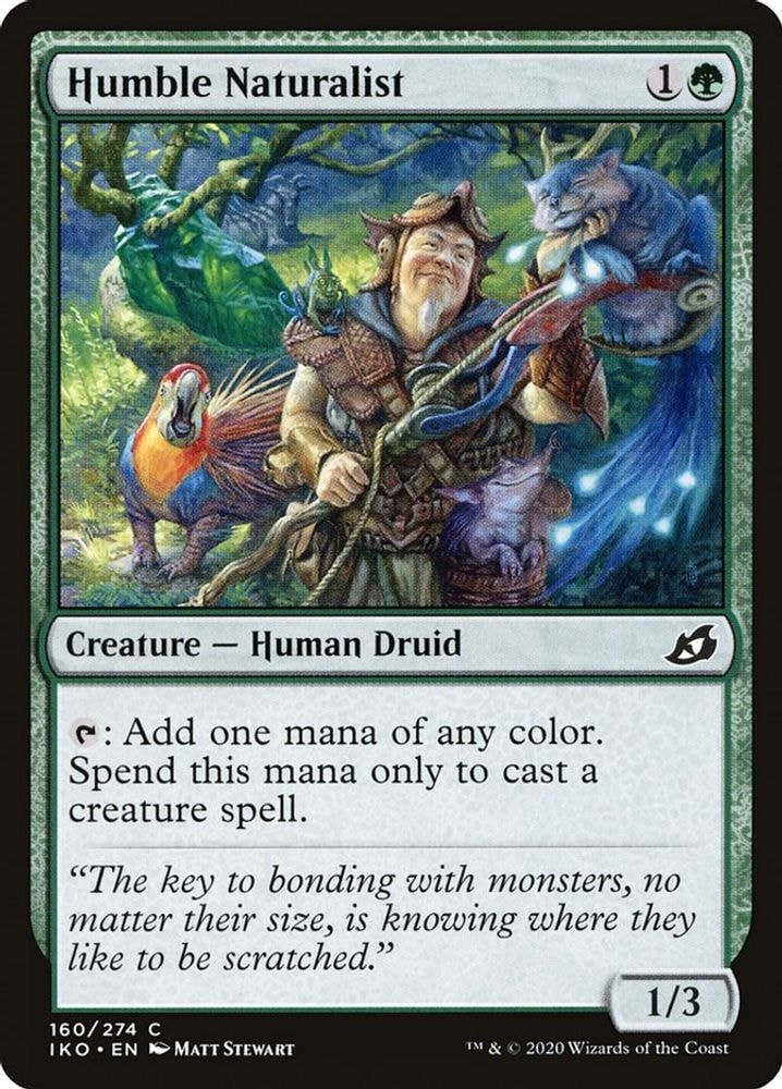 2020 Magic: The Gathering: Ikoria: Lair of Behemoths (IKO) - Humble Naturalist (#160, Common) (, Near Mint)