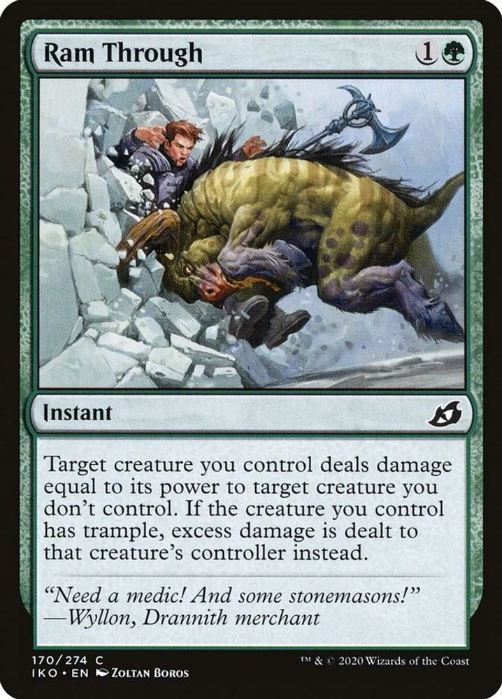 2020 Magic: The Gathering: Ikoria: Lair of Behemoths (IKO) - Ram Through (#170, Common) (, Near Mint)
