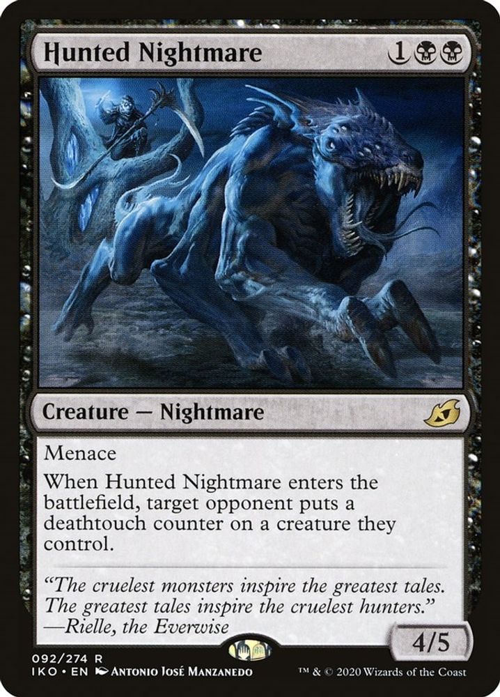 2020 Magic: The Gathering: Ikoria: Lair of Behemoths (IKO) - Hunted Nightmare (#92, Rare) (, Near Mint)