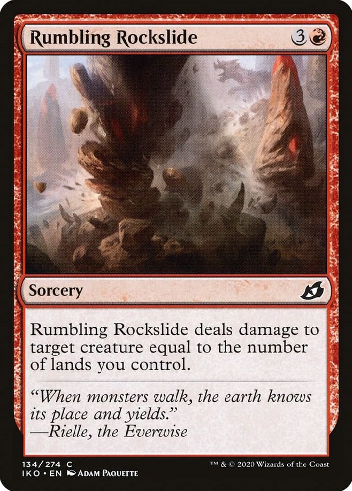 2020 Magic: The Gathering: Ikoria: Lair of Behemoths (IKO) - Rumbling Rockslide (#134, Common) (, Near Mint)