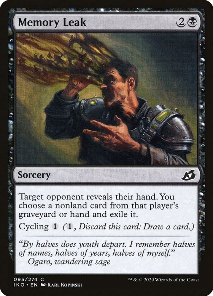2020 Magic: The Gathering: Ikoria: Lair of Behemoths (IKO) - Memory Leak (#95, Common) (Foil, Near Mint)