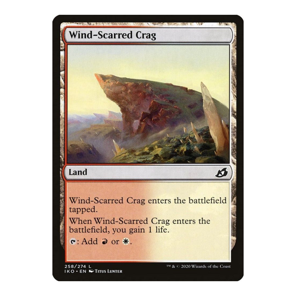 2020 Magic: The Gathering: Ikoria: Lair of Behemoths (IKO) - Wind Scarred Crag (#258, Land) (, Near Mint)