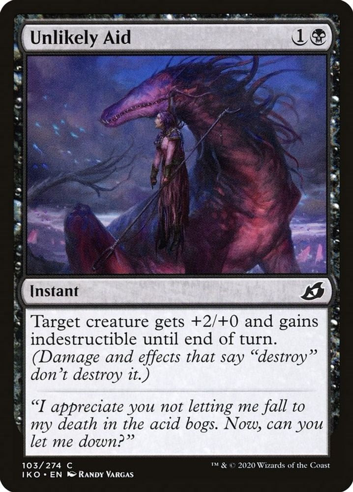 2020 Magic: The Gathering: Ikoria: Lair of Behemoths (IKO) - Unlikely Aid (#103, Common) (, Near Mint)