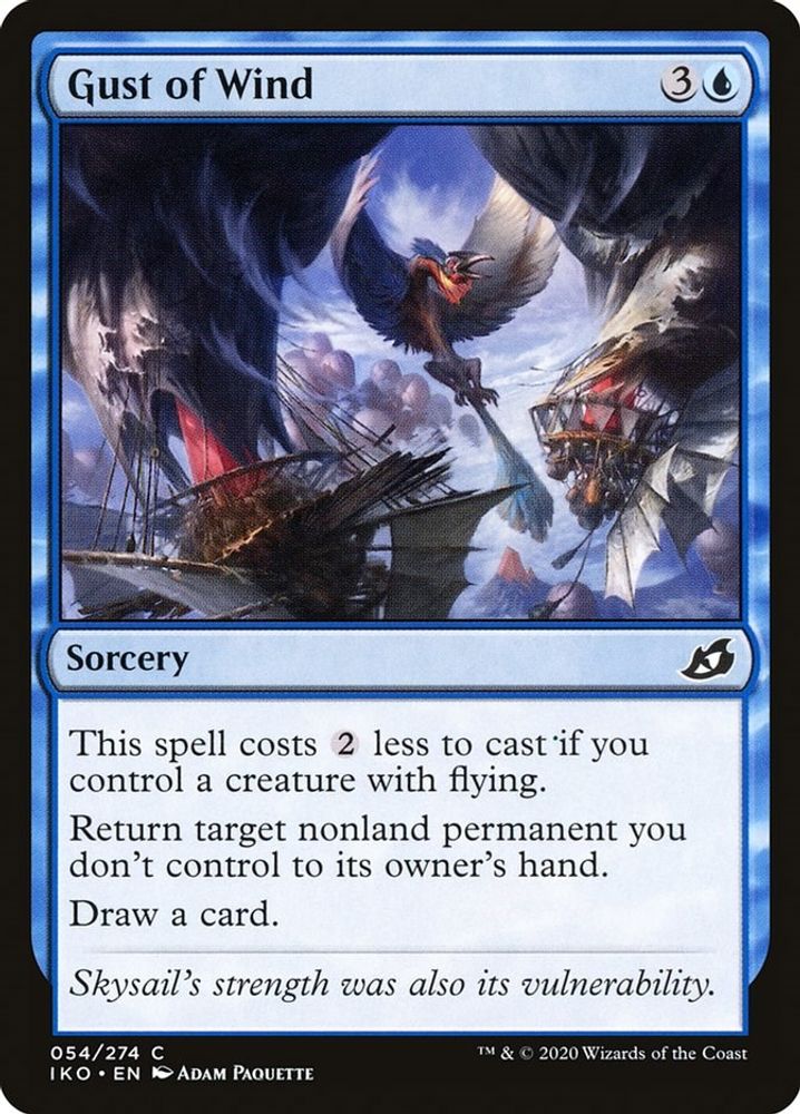 2020 Magic: The Gathering: Ikoria: Lair of Behemoths (IKO) - Gust of Wind (#54, Common) (, Near Mint)