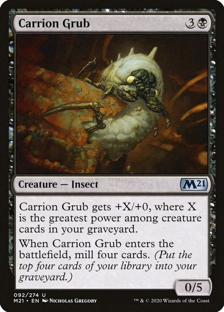 2020 Magic: The Gathering: Core Set 2021 (M21) - Carrion Grub (#92, Uncommon) (, Near Mint)