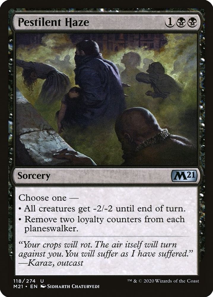 2020 Magic: The Gathering: Core Set 2021 (M21) - Pestilent Haze (#118, Uncommon) (, Near Mint)