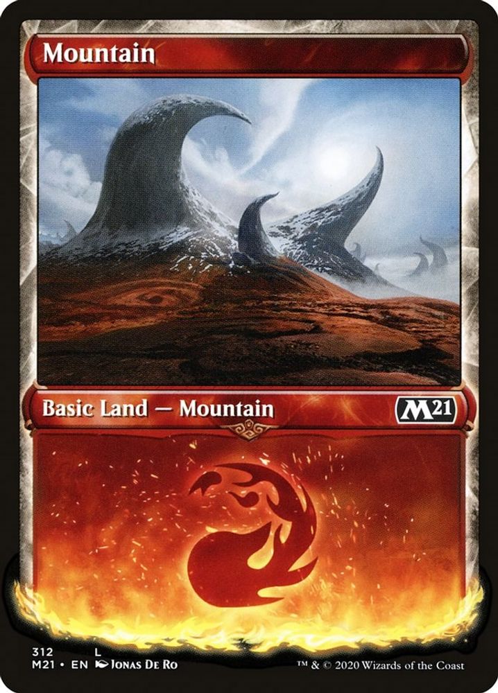 2020 Magic: The Gathering: Core Set 2021 (M21) - Mountain Showcase (#312, Land) (, Near Mint)
