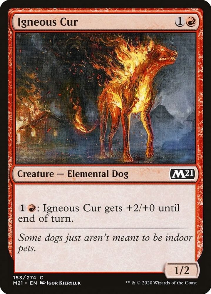 2020 Magic: The Gathering: Core Set 2021 (M21) - Igneous Cur (#153, Common) (, Near Mint)