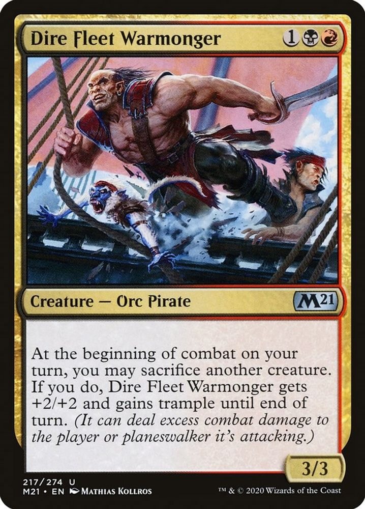 2020 Magic: The Gathering: Core Set 2021 (M21) - Dire Fleet Warmonger (#217, Uncommon) (, Near Mint)