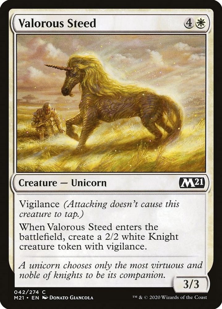 2020 Magic: The Gathering: Core Set 2021 (M21) - Valorous Steed (#42, Common) (, Near Mint)