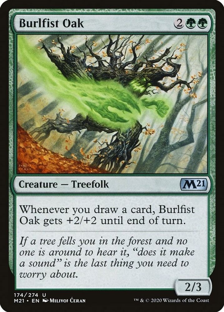 2020 Magic: The Gathering: Core Set 2021 (M21) - Burlfist Oak (#174, Uncommon) (, Near Mint)